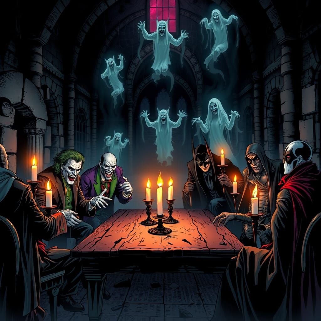DC Comics Villains Unite in a Haunting Seance Scene