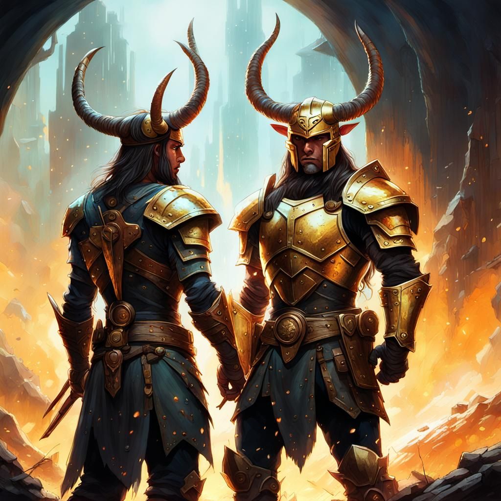 Heroic RPG Characters in Hyperrealistic Splash Art