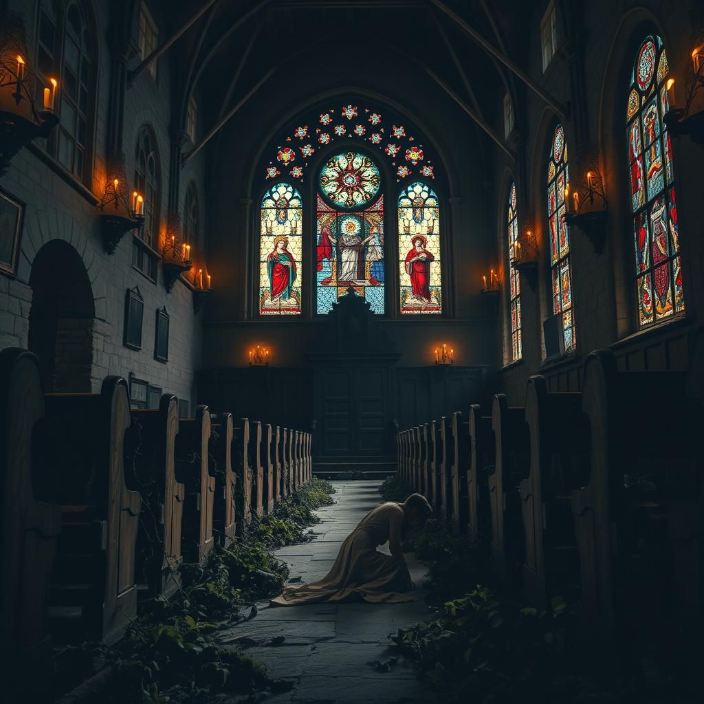 church, illuminated by soft