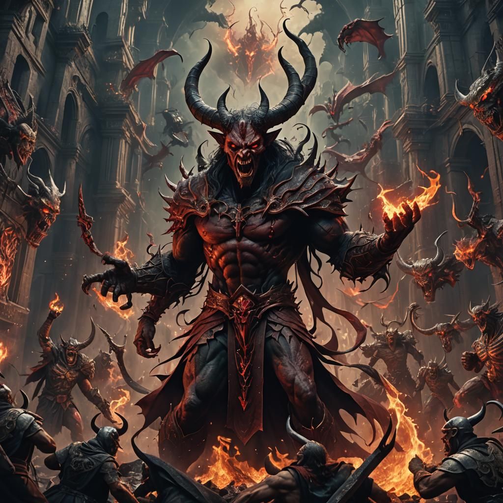 Satan's Wrath: A Dark Fantasy Art Piece