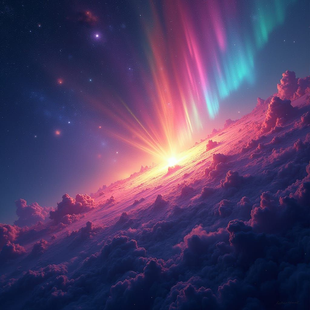 Cosmic Nebula Masterpiece in Vibrant Neon Hues