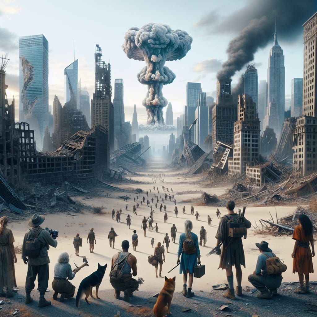 Post-Nuclear Times Square: A 2055 Wasteland
