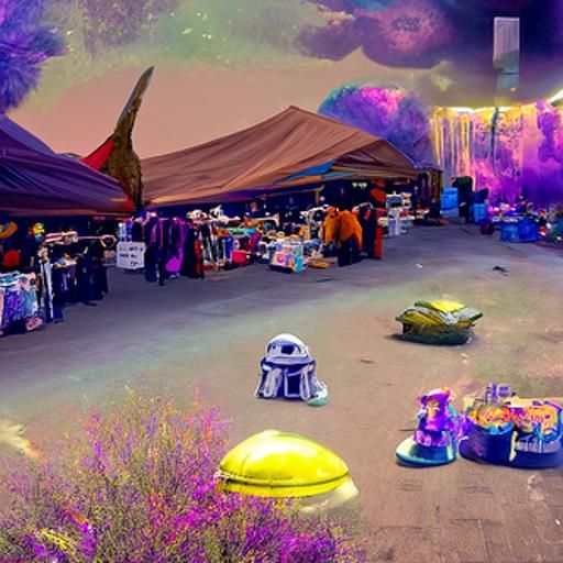 AI Generated Galactic Flea Market Scene