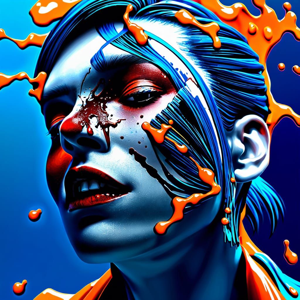 Vibrant Bloodshed in Anime-Inspired Art