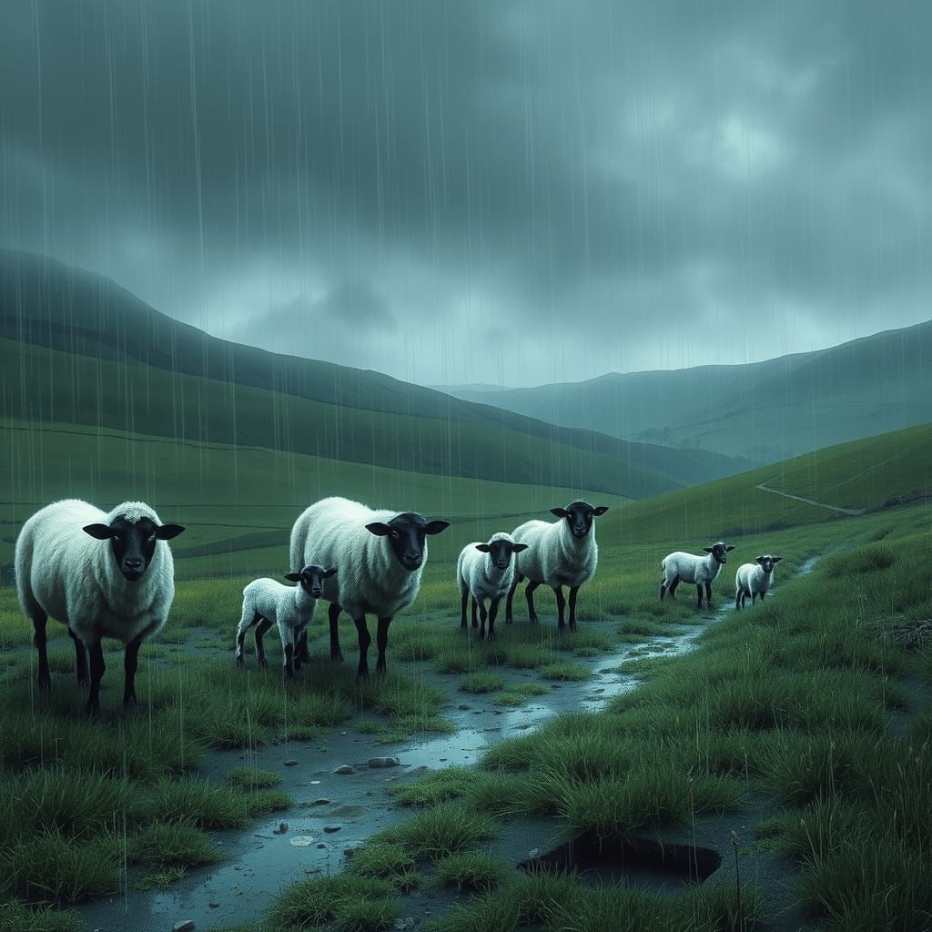 Mournful Flock in a Dark Green Valley
