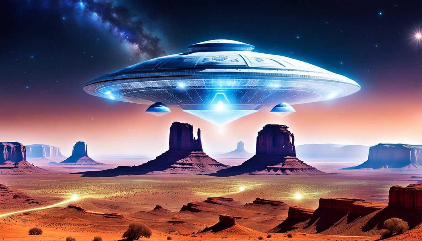 Monument Valley Spaceships with Pleiadian Star Beings