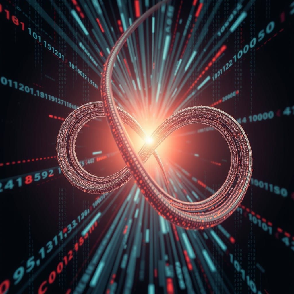 Cyberpunk Matrix Awakening with Vibrating Data Waves