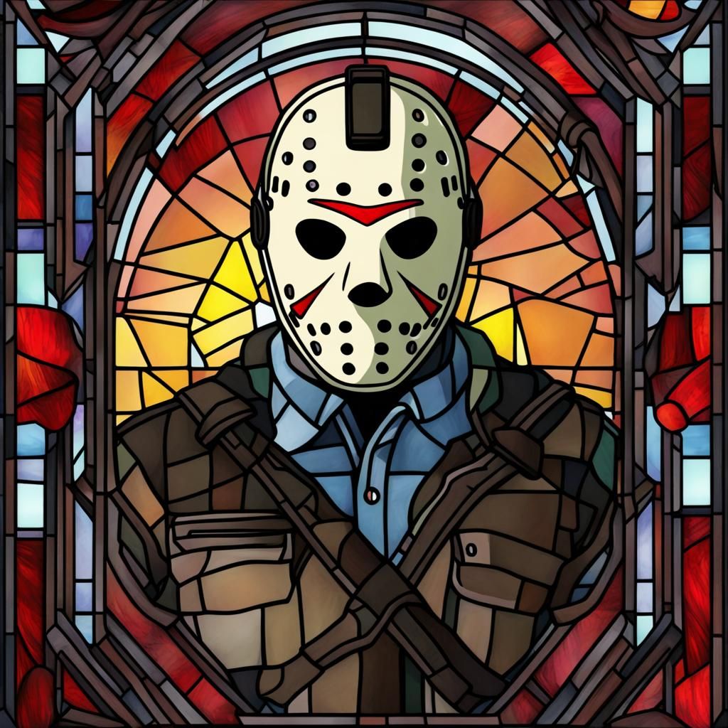 Jason Voorhees as Stained Glass Art