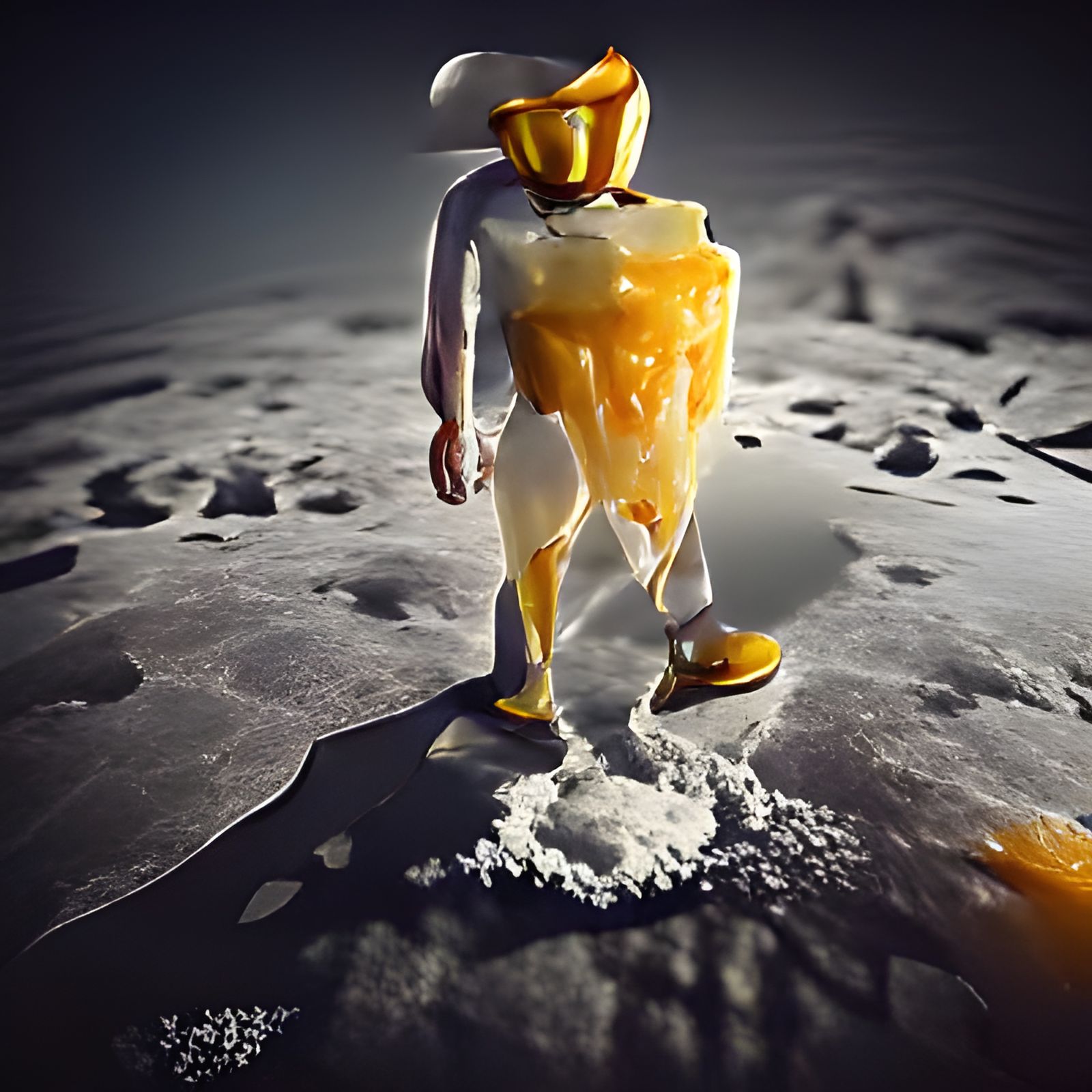 Man on the Moon Made of Cheese Concept