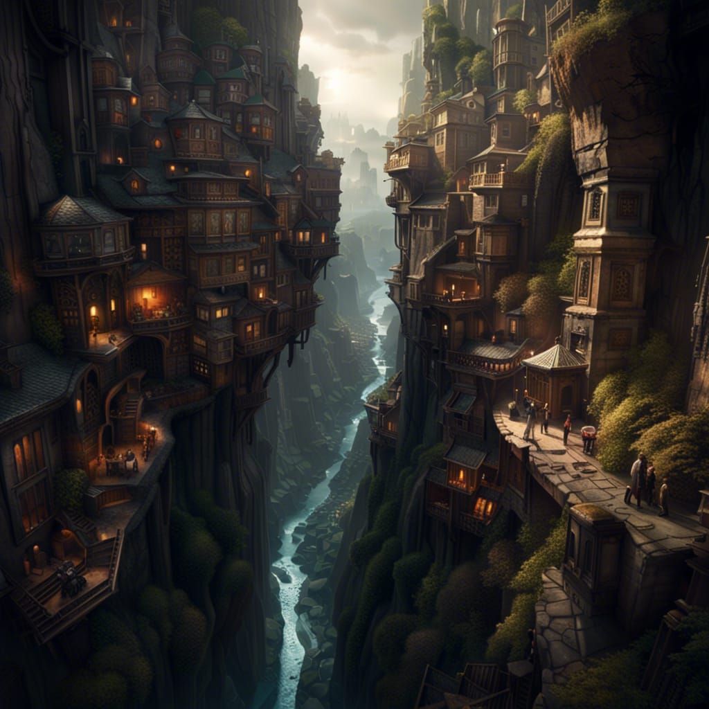 Epic City Carved into a Chasm