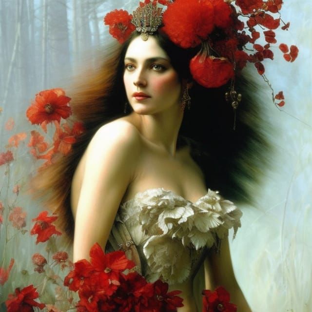 Detailed Portrait with Zentangle and Tie Dye Elements