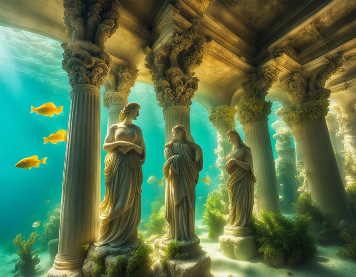 Mediterranean Sea Ruins with Marine Life