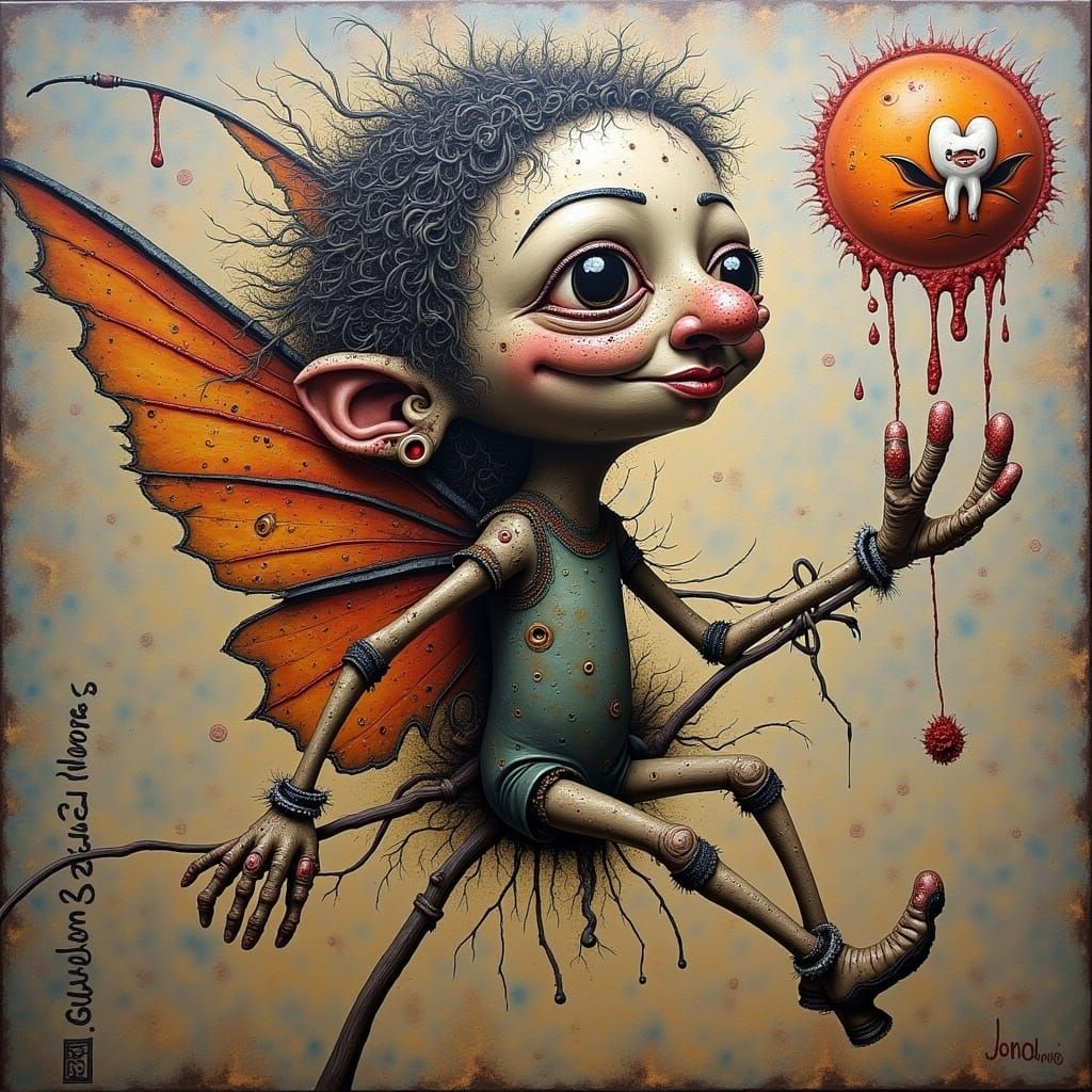 Surreal Tooth Fairy Illustration in Ceccoli Ryden Style