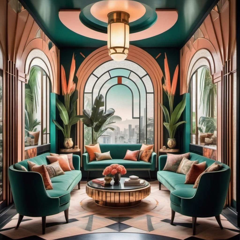 Art Deco Geometric Scene