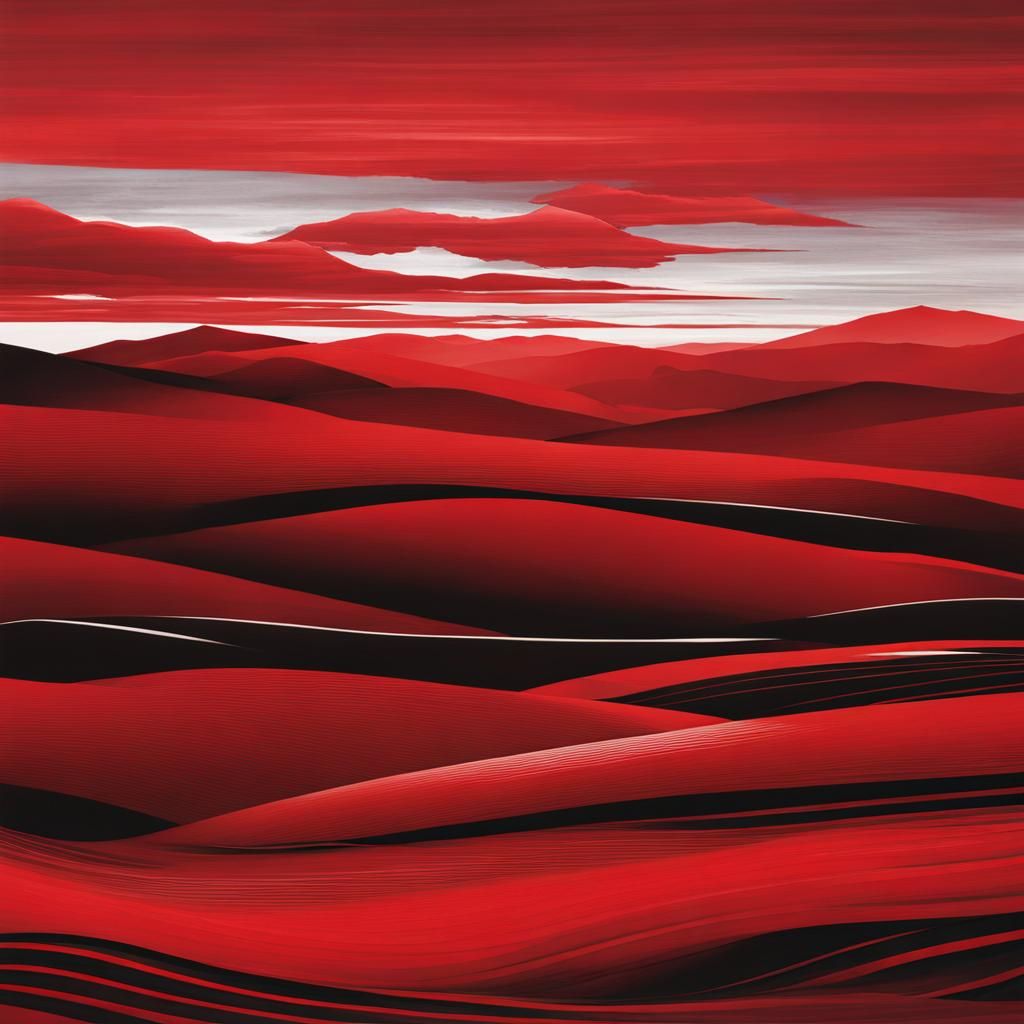 Minimalist Red Landscape