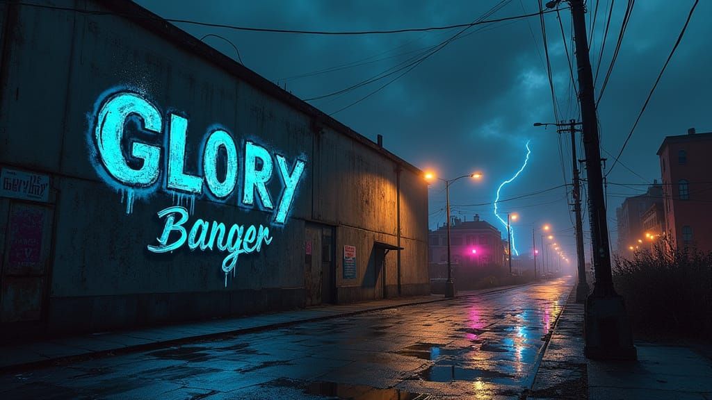 Dark Hip-Hop Producer Banner in Gritty, Dystopian Futurism
