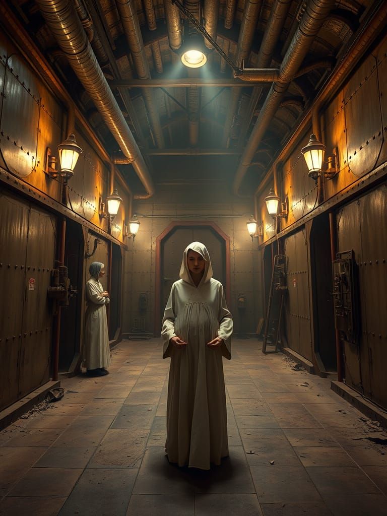 Sacred Underground Vault with Albino Woman in Fallout 4 Styl...