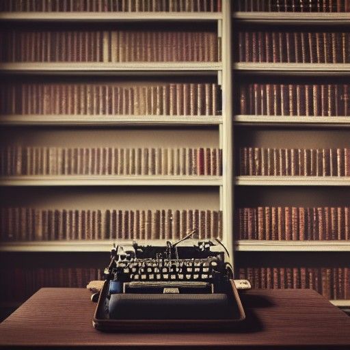 Vintage Typewriter in Dark Academia Setting