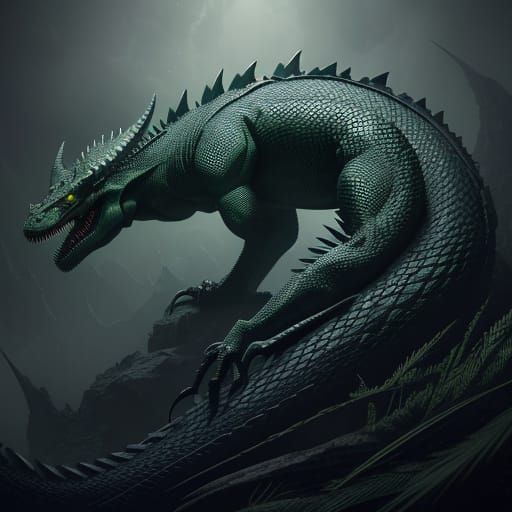 Sleek, Serpentine Thornivy in Emerald Glow