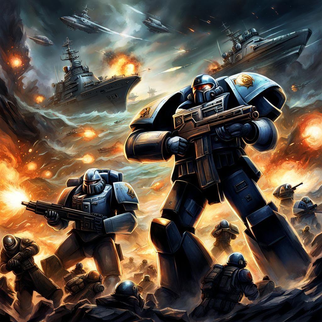 UNSC vs Space Marines: Anime-Style Naval Battle