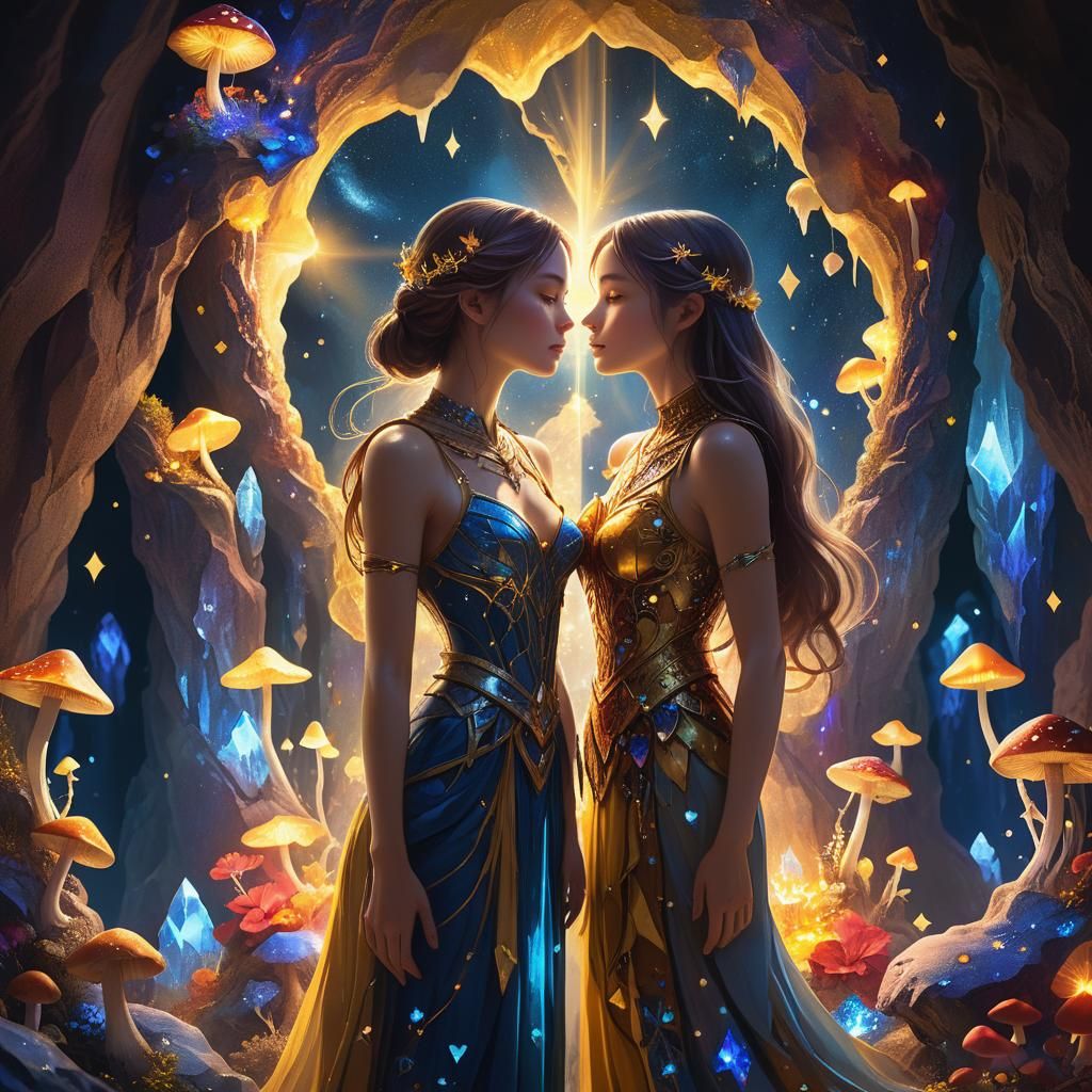 Celestial Dreamscape: Lady with a Starry Heart