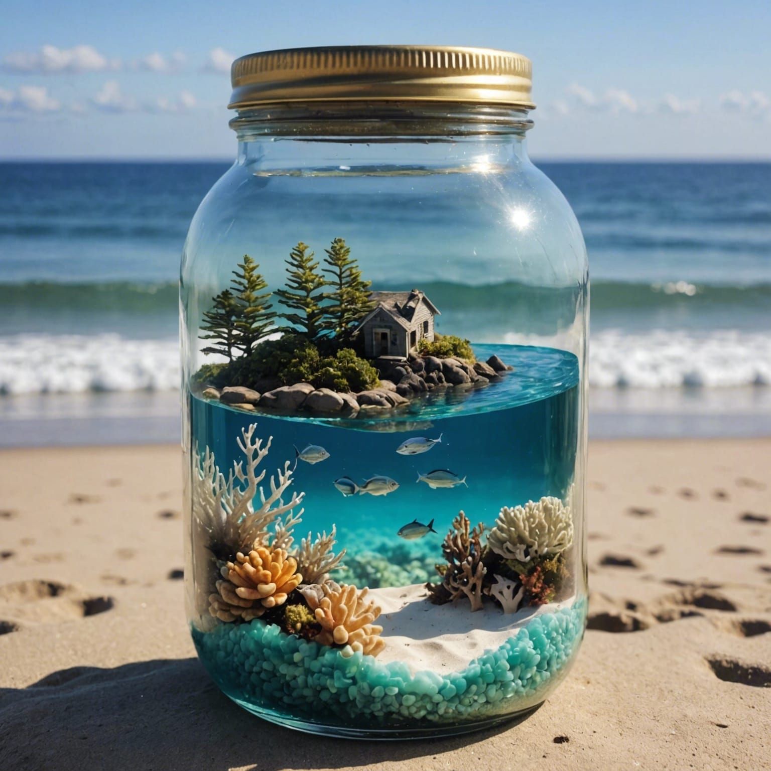 Ocean Contained in a Glass Jar