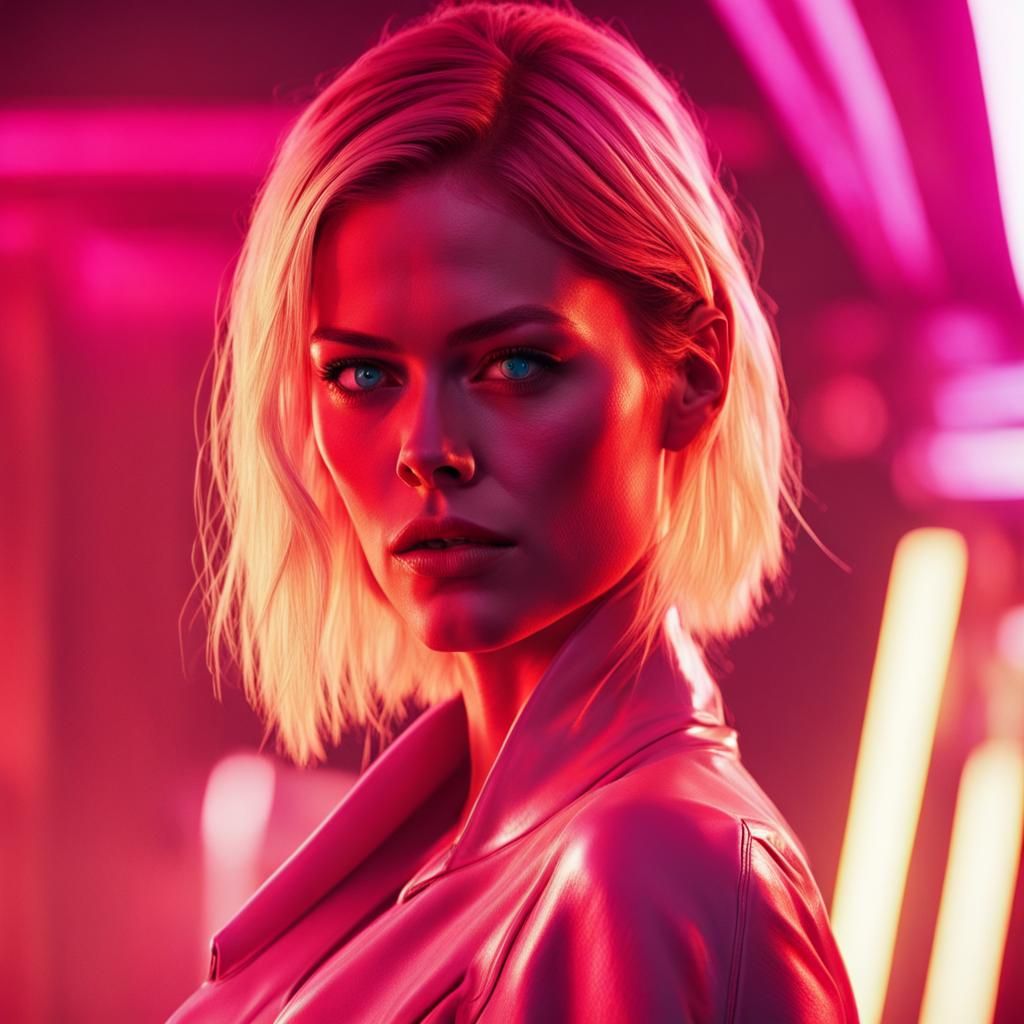 Samara Weaving in Cyberpunk 2099 Neon