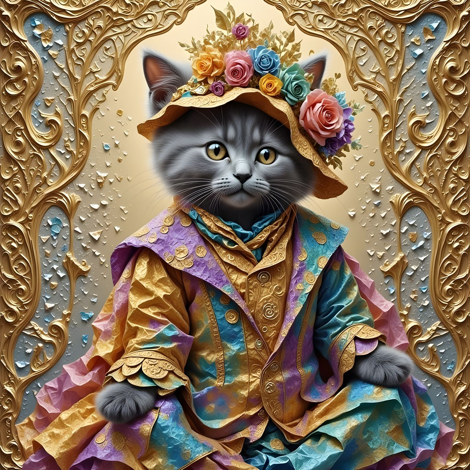 Lady Lucky in Elegant Foil Art