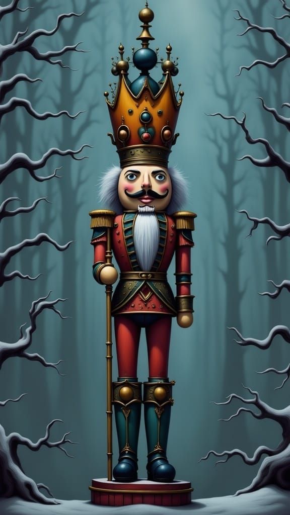 Whimsical Nutcracker in Elaborate, 19th-Century Germanic Fol...