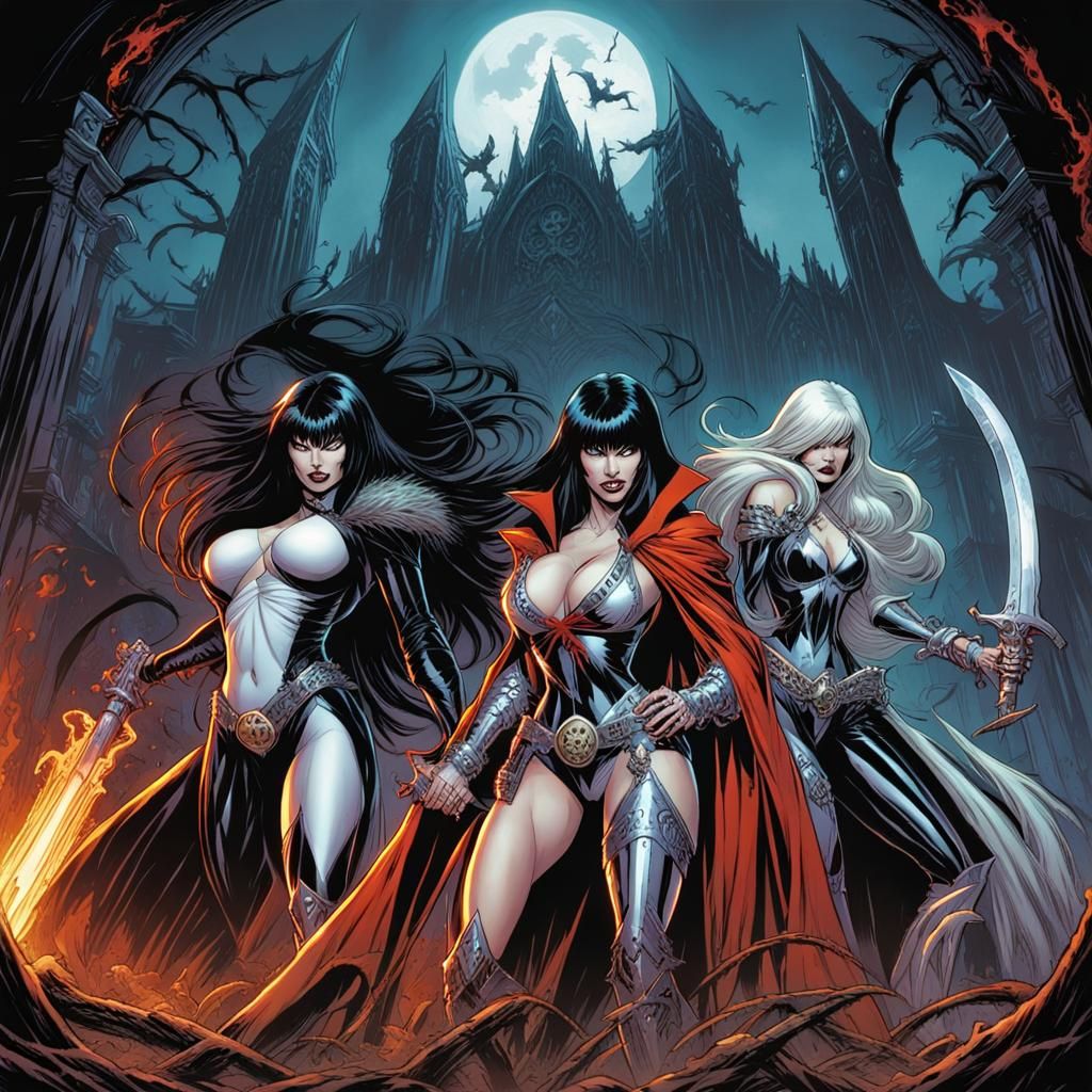 Elvira vs Lady Death  vs Vampirella