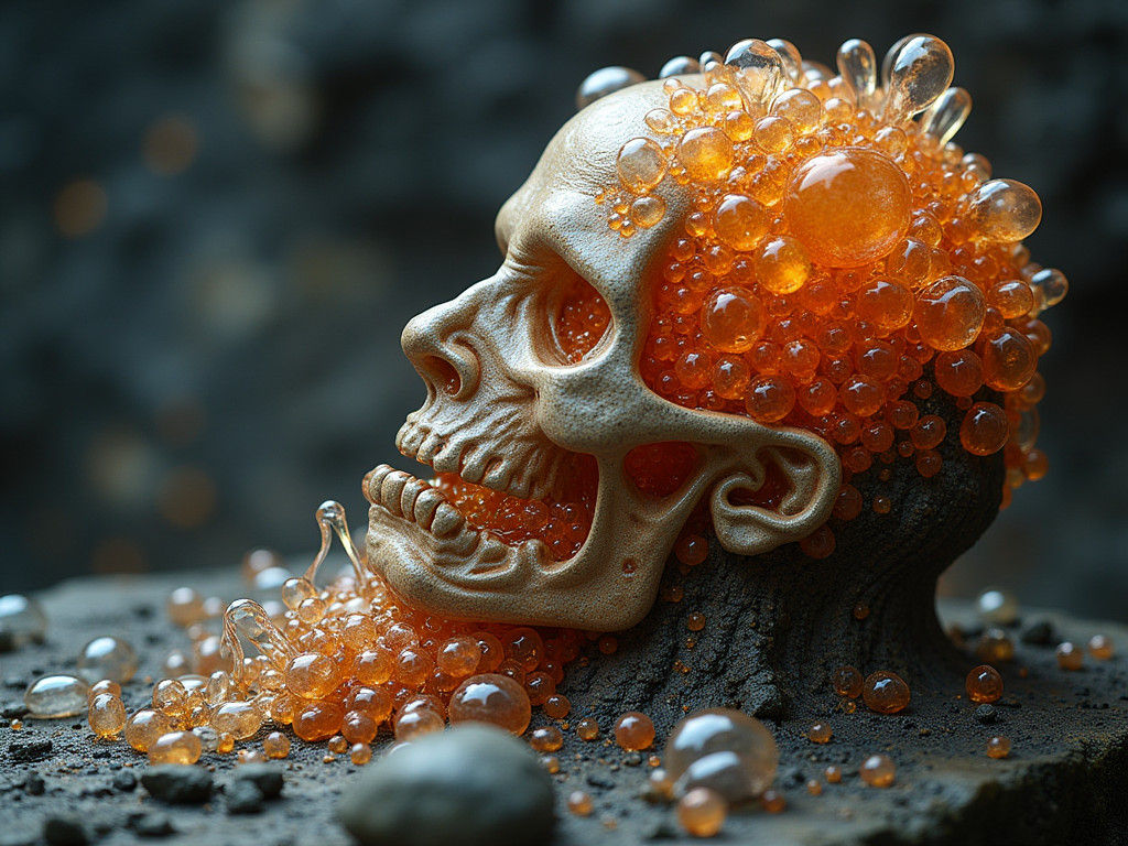 AI Generates Molten Glass Sculpture with Sparks