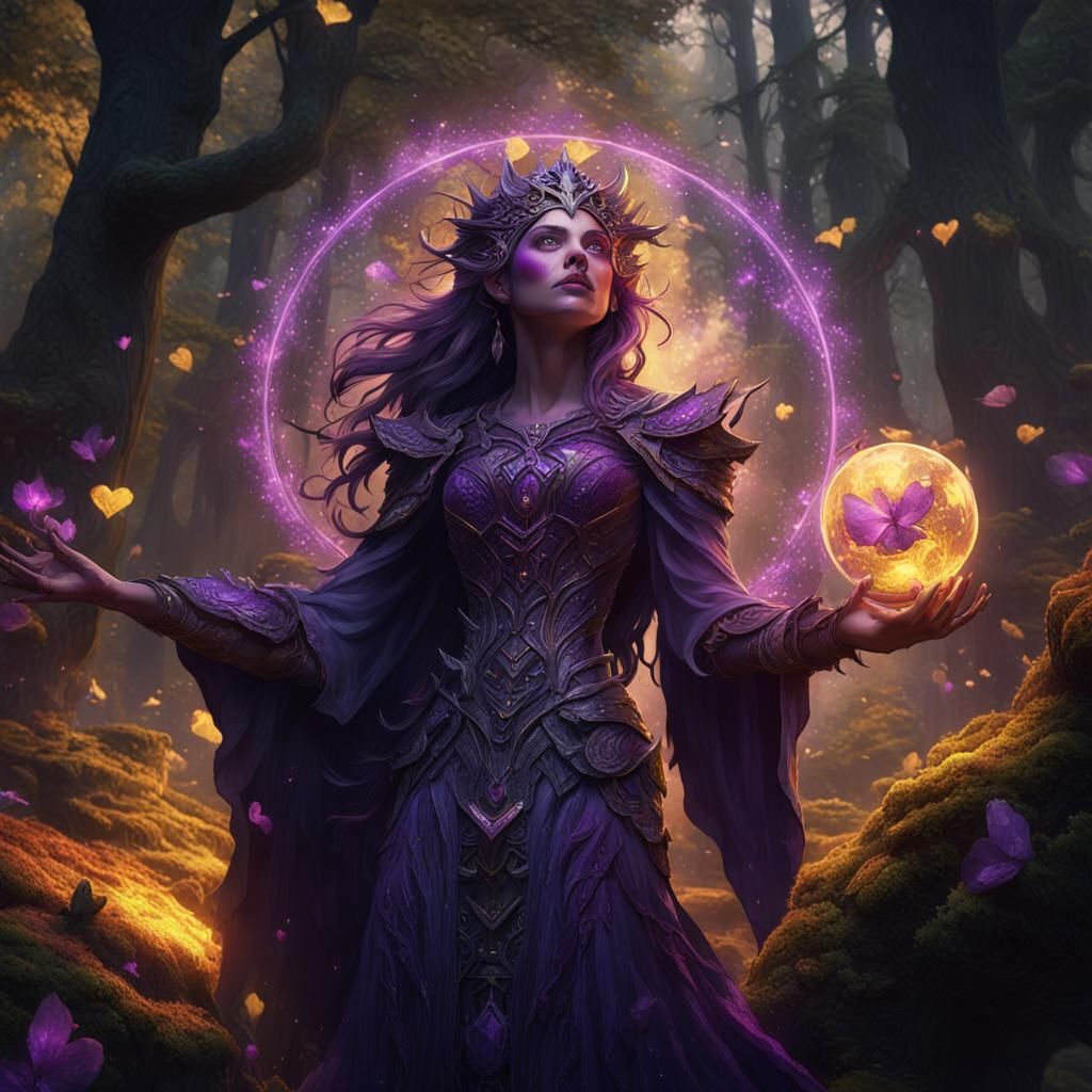 Nature Enchantress in Dark Fantasy Style