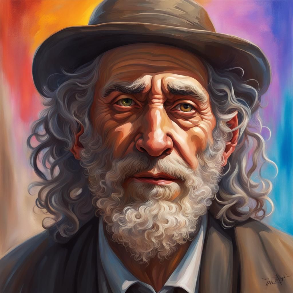 Proud Jew in Hyperrealistic Splash Art Style