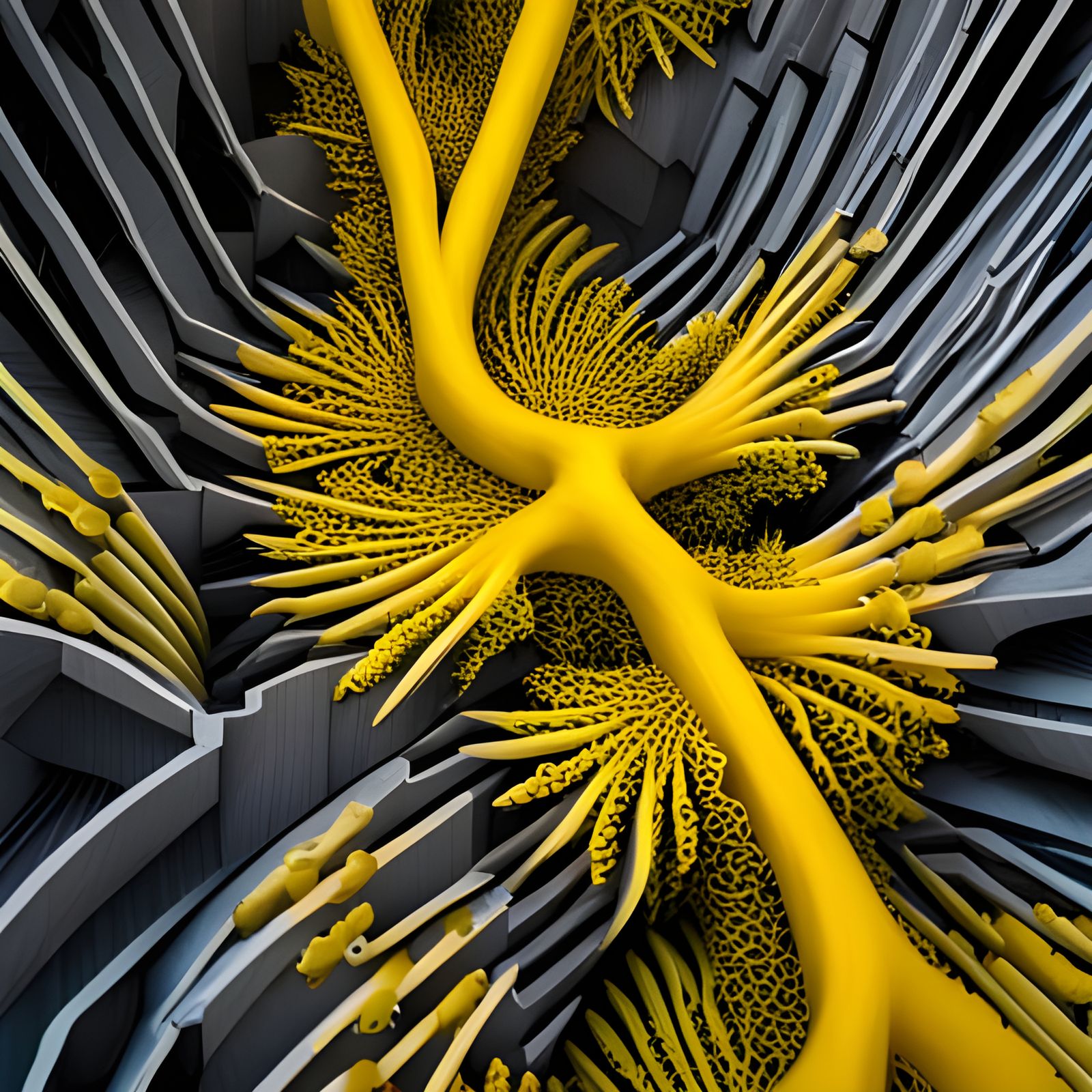 Yellow Slime Mold Navigates Complex Maze