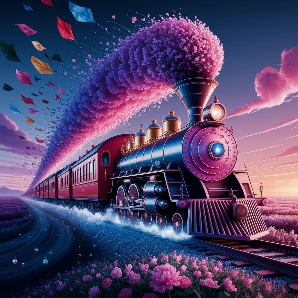 Sunrise Train of Peace and Beauty on the Horizon