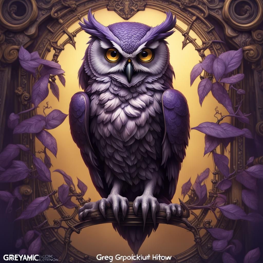 Owl Chest Tattoo Design in Dark Fantasy Style