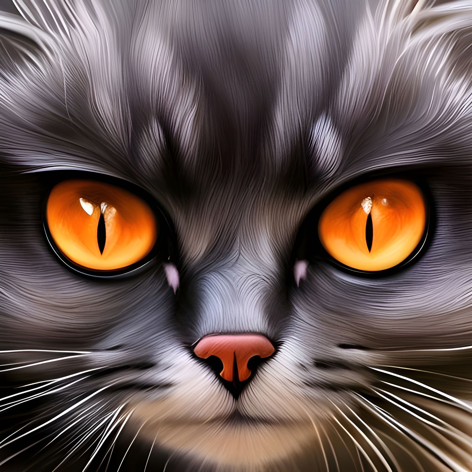 Mysterious Peekaboo Cat: Modern Ink Illustration