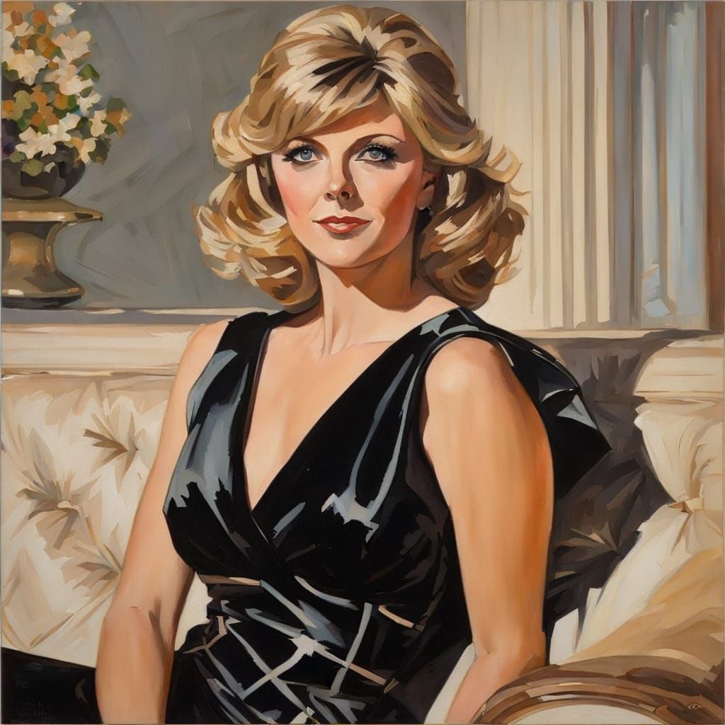 Elegant Woman in Impressionistic Oil Portrait