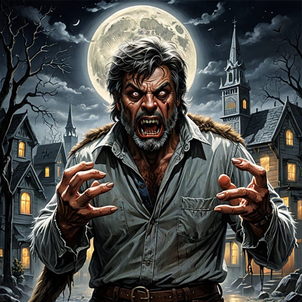Oliver Reed Transforms into a Lycanthropic Horror under the ...