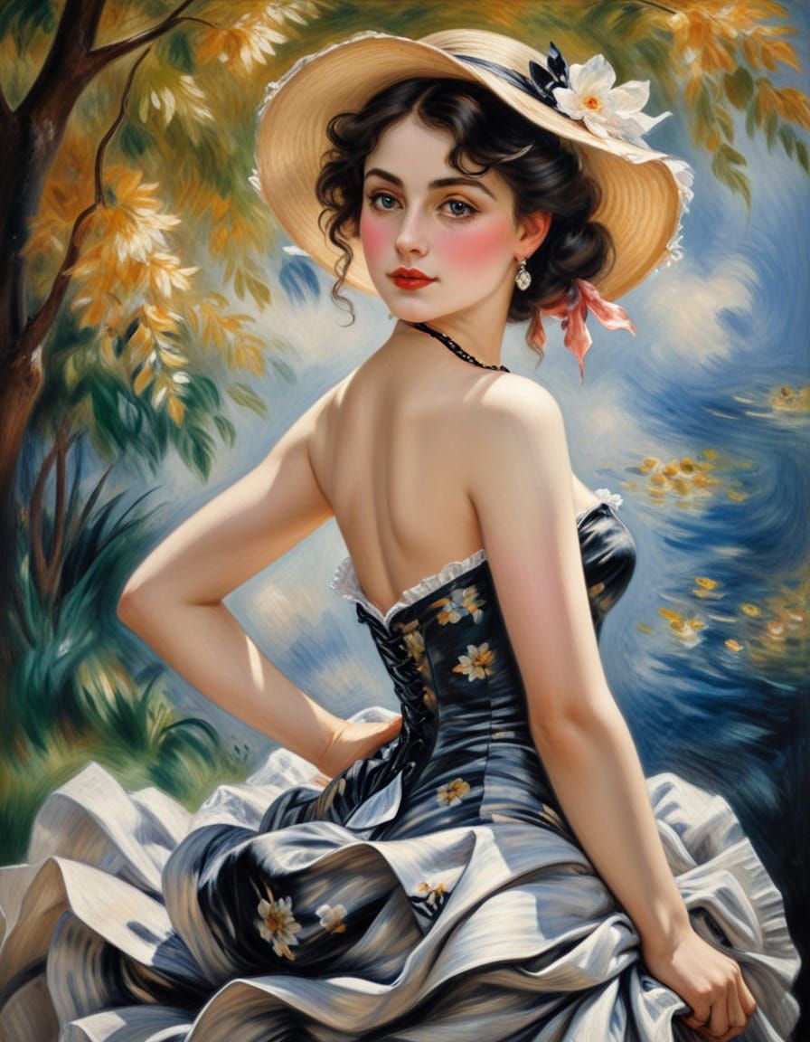 Noire Renoir Style Painting