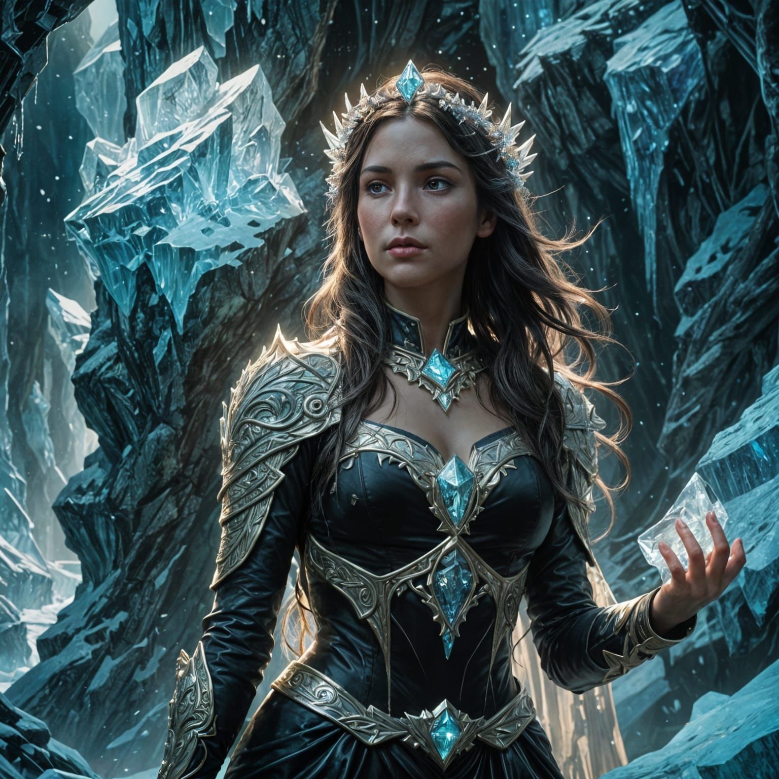 Iceberg Fantasy Art Portrait in Hyperdetailed Style