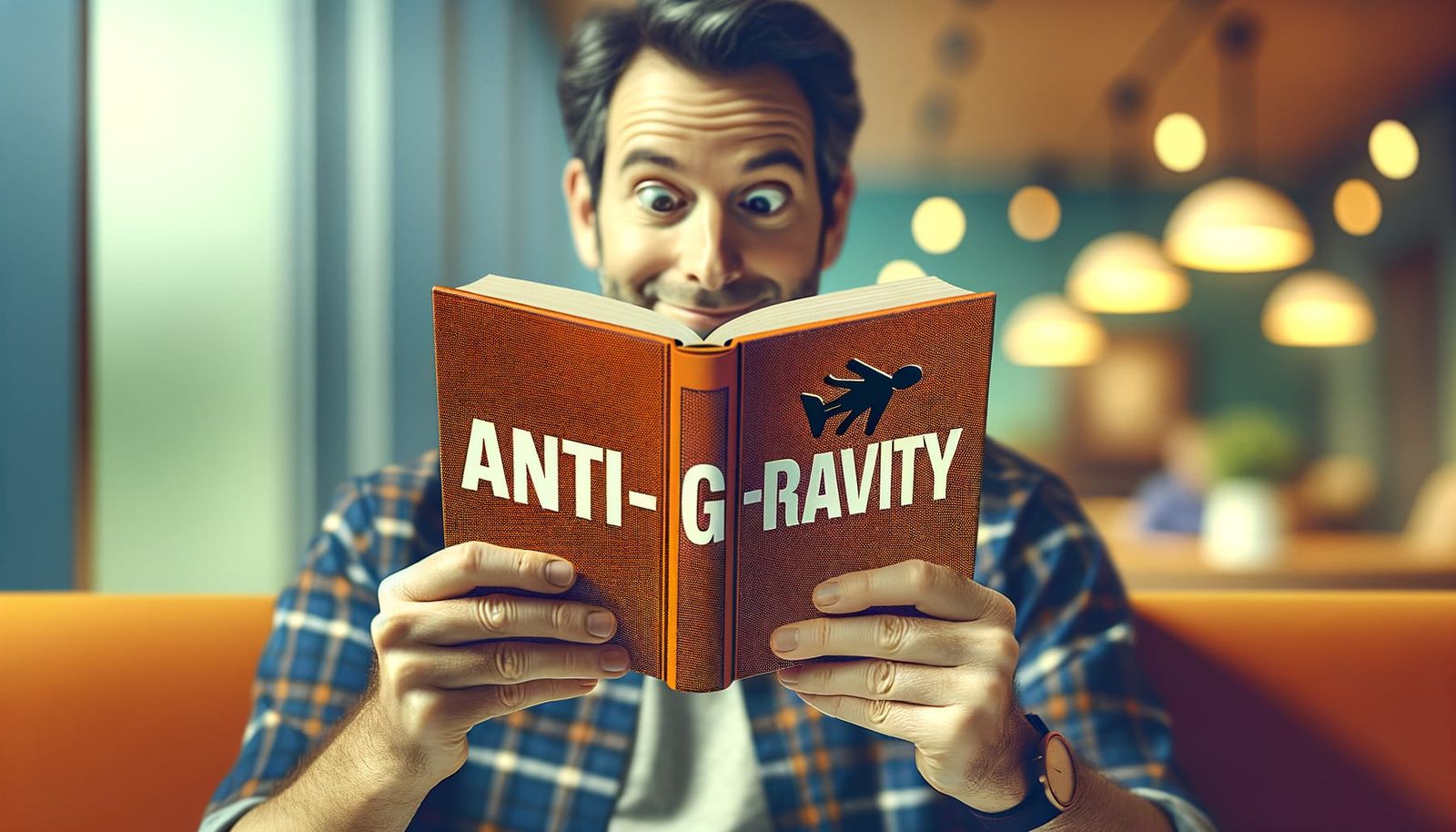 Woman Reading Floating 'Anti-Gravity' Book