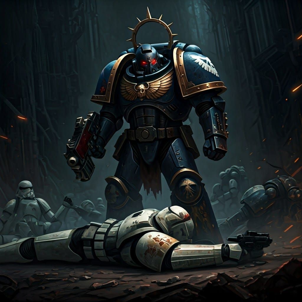 Warhammer 40K: Space Marine Dominates Stormtrooper