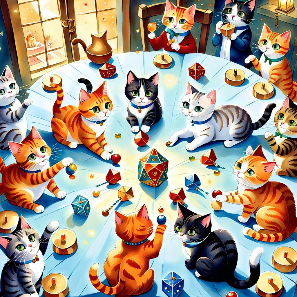 Festive Cats Celebrate Holiday Together