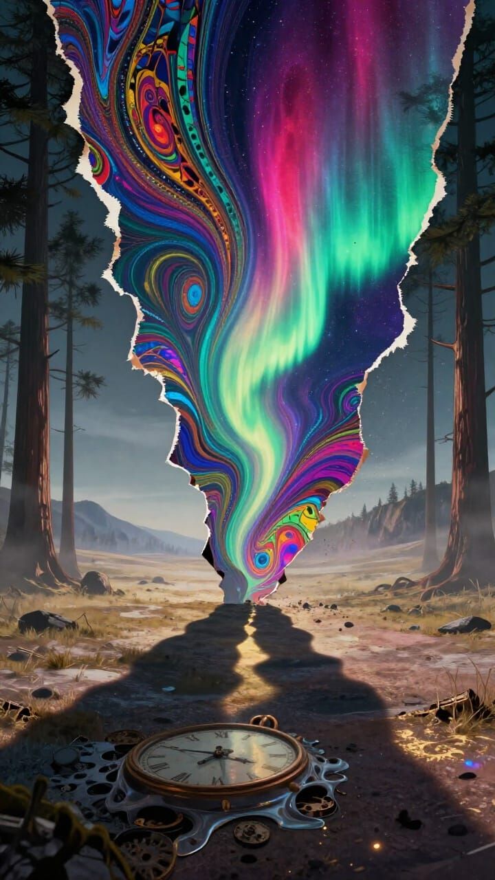 Surreal Psychedelic Matte Painting of a Dimensional Rift