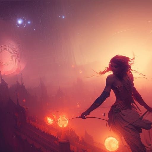 Chasing Stars in Dark Fantasy Style