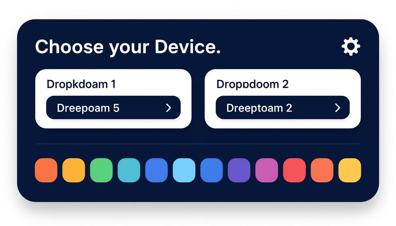 Minimalist UI Bar with Dropdowns and Color Options