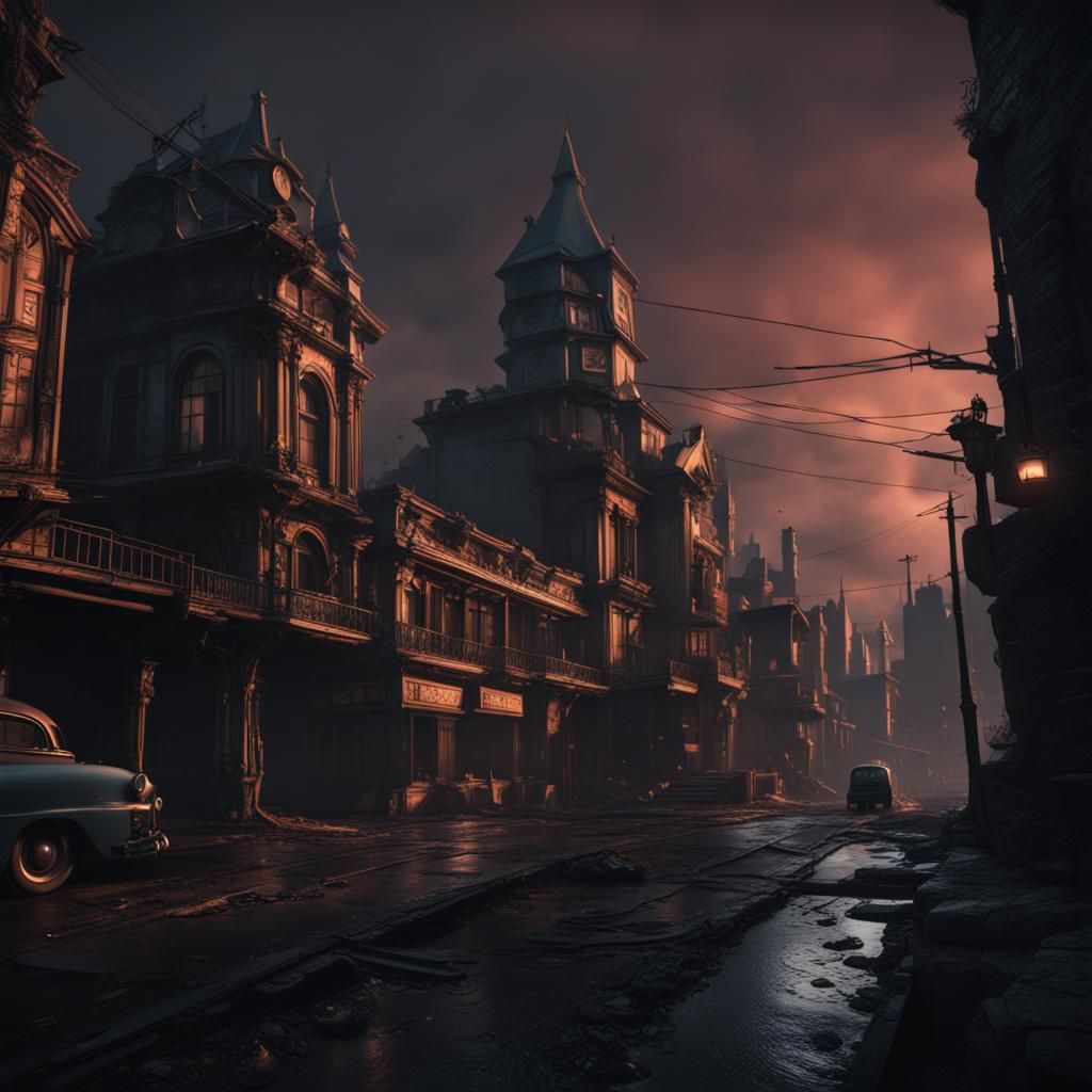 Dark Fantasy Landscape in Deep Color