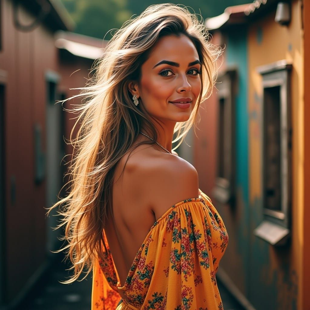 Gorgeous Hippy Woman Portrait in Her Mid-20s