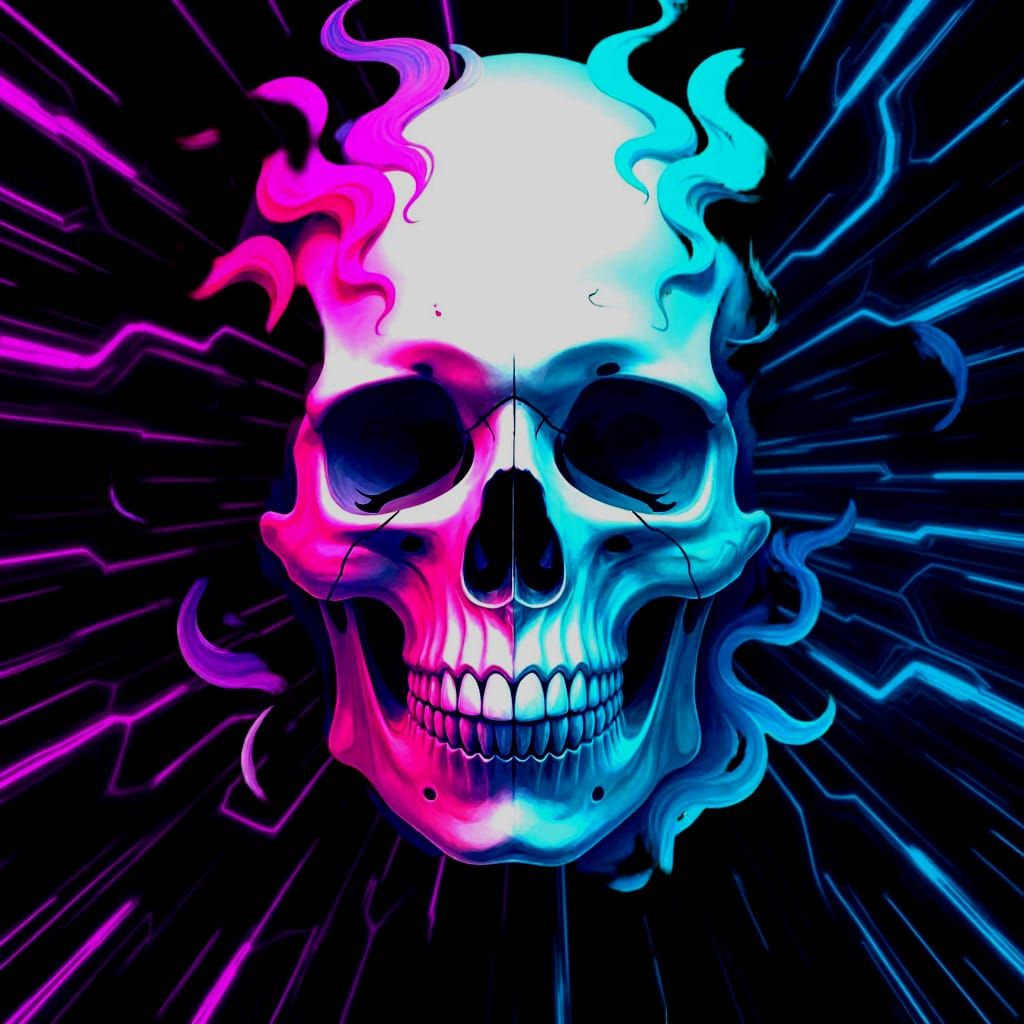 Skull evil opulence graffiti splash